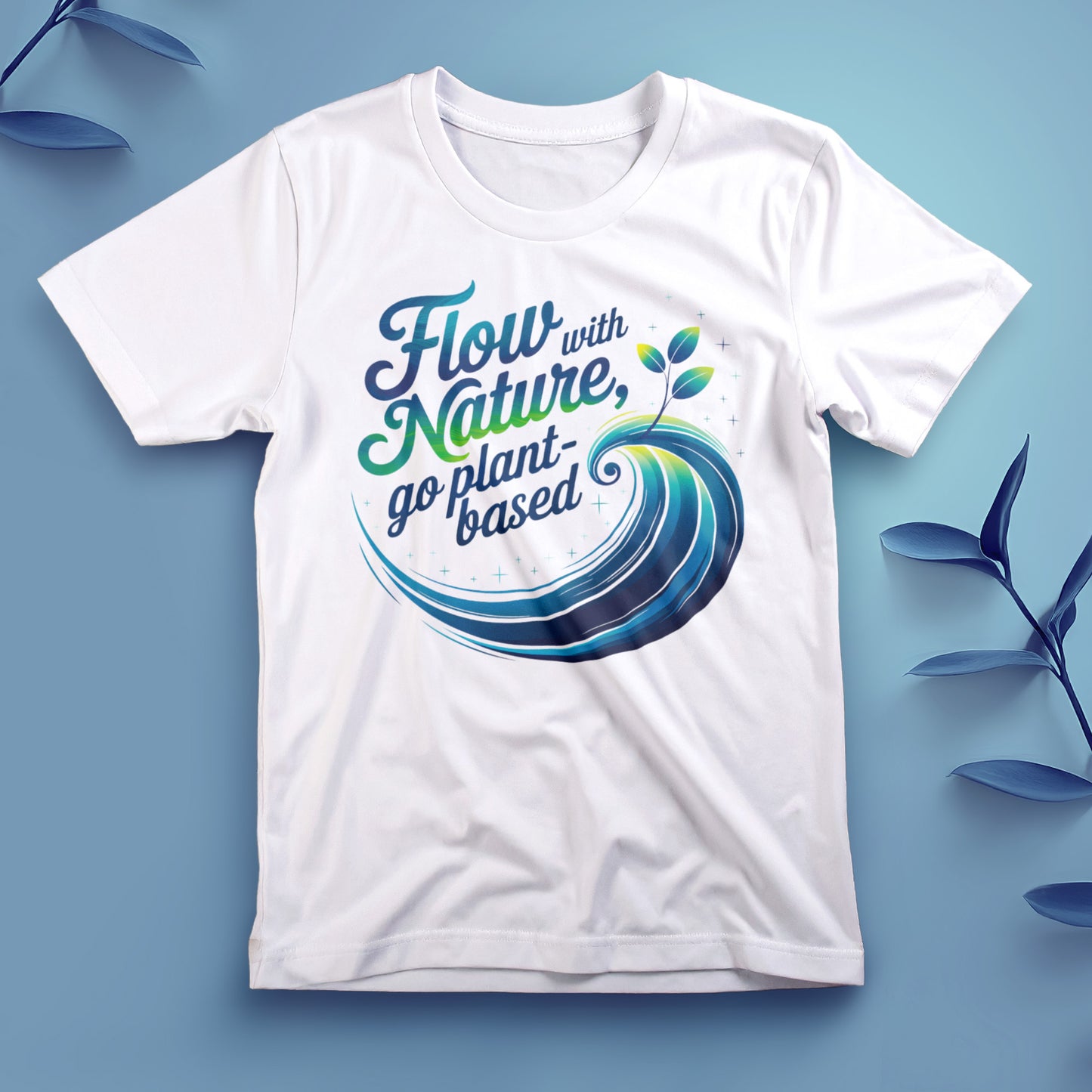 Flow with Nature, Go Plant-Based - Tee, Unisex