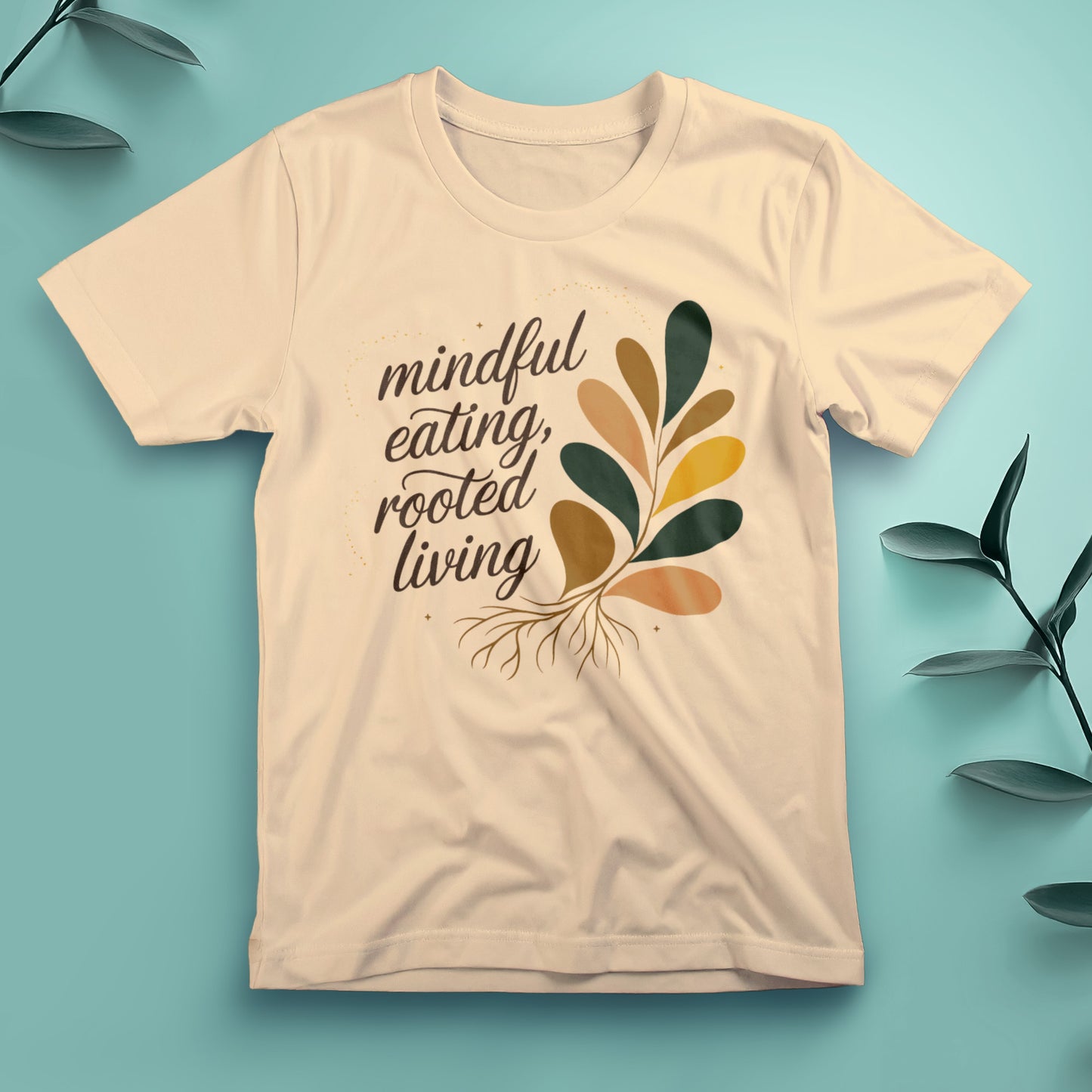 Mindful Eating, Rooted Living - Tee, Unisex