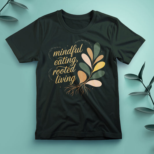 Mindful Eating, Rooted Living - Tee, Unisex