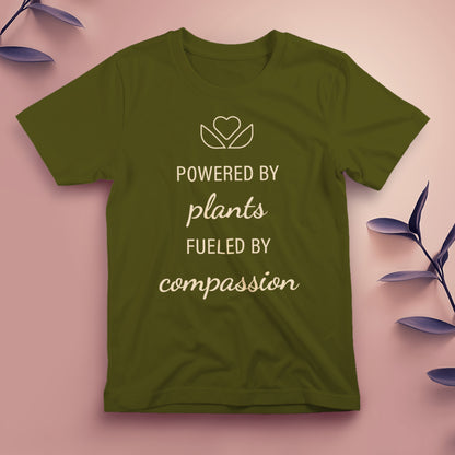 Powered by Plants, Fueled by Compassion (2) - Tee, Unisex